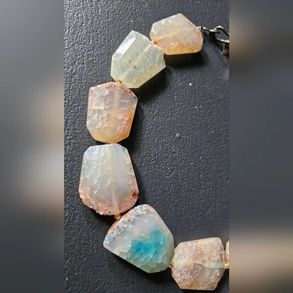 Agate Multi-Color Stone Necklace - Picture 5 of 8